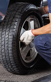 mechanic working on tire repairs