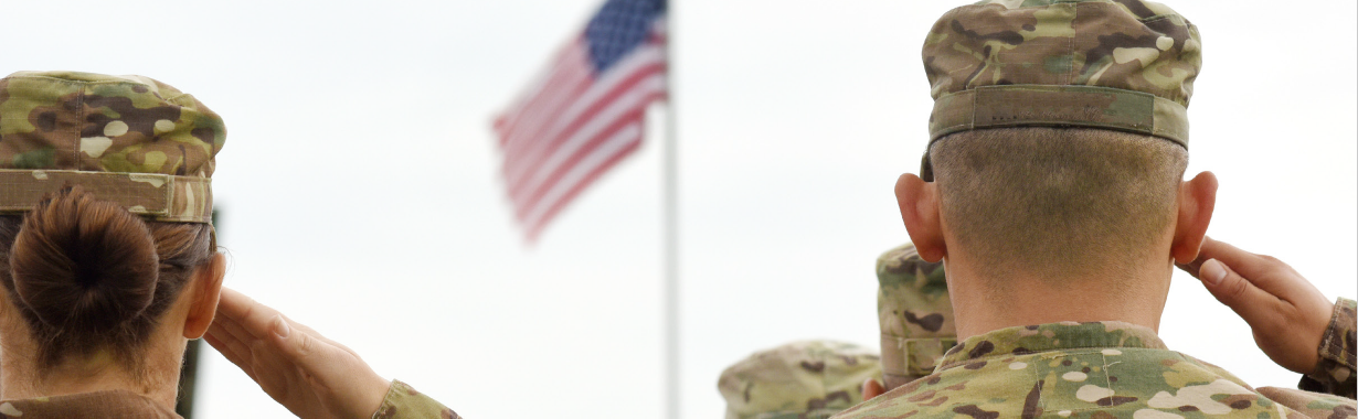 military saluting american flag