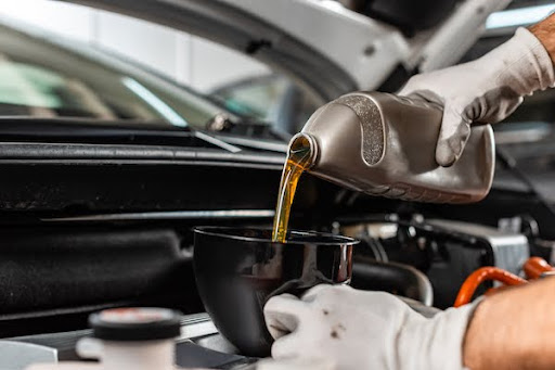Oil Change being performed